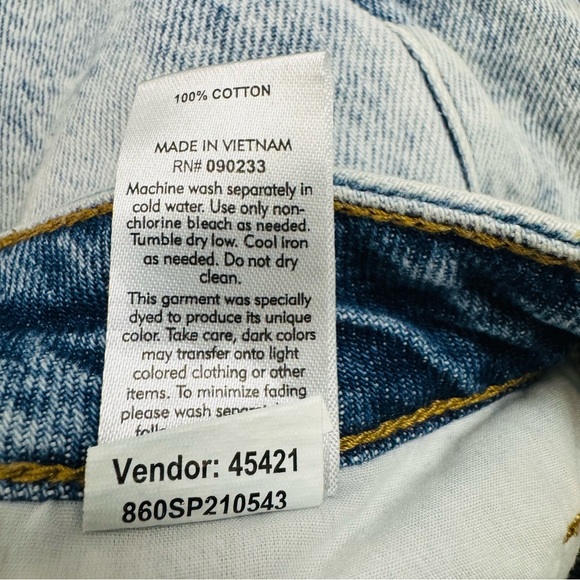 PacSun Blue and Yellow Distressed Jean Shorts - Picture 5 of 5